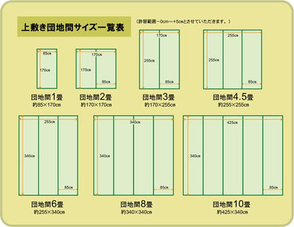純国産い草上敷きカーペット糸引織湯沢団地間4.5畳約255×255cm