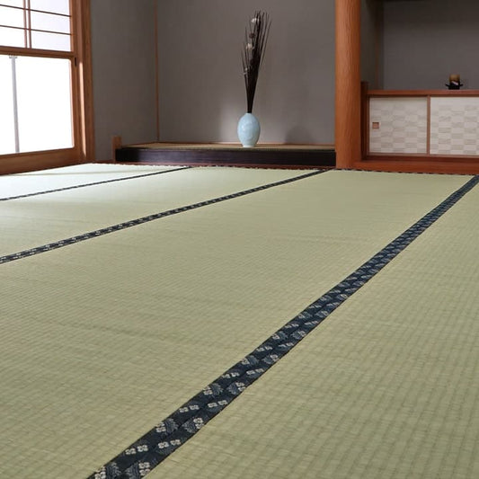 純国産い草上敷きカーペット糸引織梅花江戸間2畳約176×176cm