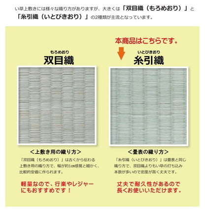 純国産い草上敷きカーペット糸引織梅花江戸間2畳約176×176cm