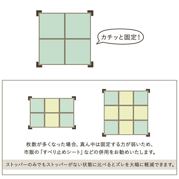 置き畳システム畳畳ストッパーずれ防止滑り止め不満解消簡単設置軽量4個9×9×4×1.5cm