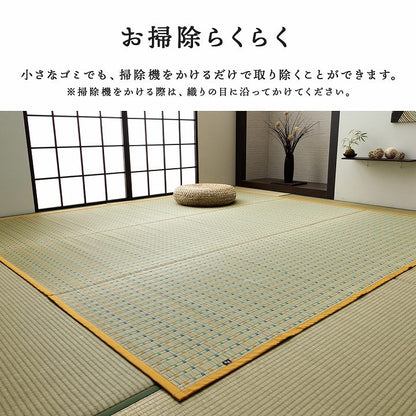 日本い草イグサ自然素材夏年間おすすめカーペットラグ涼しいい江戸間1畳87×174cmブルー
