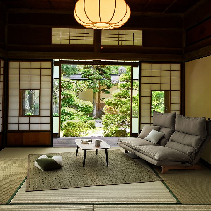 日本い草イグサ自然素材夏年間おすすめカーペットラグ涼しいい江戸間6畳261×352cmブルー