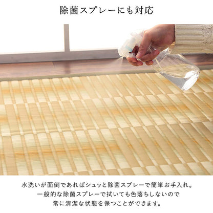 洗えるござ日本製国産カーペット丈夫除菌スプレー対応敷詰ラグ敷物アウトドアレジャーペット本間2畳約191×191cm