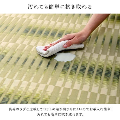 洗えるござ日本製国産カーペット丈夫除菌スプレー対応敷詰ラグ敷物アウトドアレジャーペット江戸間6畳約261×352cm