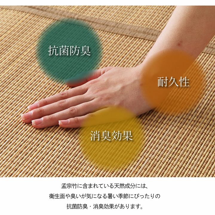 竹ラグカーペット裏地付き天然素材丈夫抗菌防臭消臭お手入れお掃除簡単楽約87×174cm
