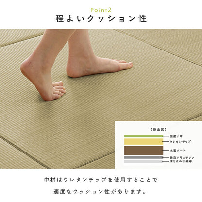 置き畳国産い草簡単和室ベビーキッズプレイマットフロアマット約82×82cm単品