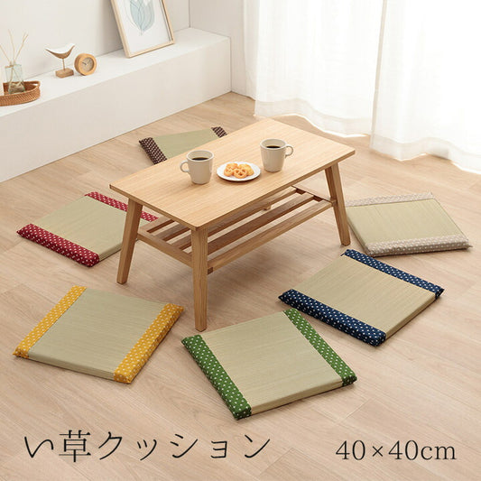 クッションい草おしゃれ和室洋室ウレタン調湿効果抗菌防臭ベージュ四角40×40cm