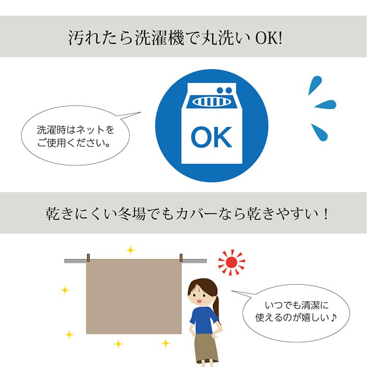 ハイタイプ用こたつ上掛けカバーカバー正方形洗える約235×235cm