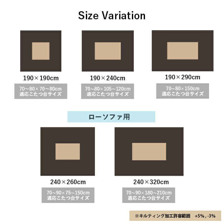 こたつ布団正方形フェイクファー生地フランネル手洗い無地ココアブラウン約190×190cm