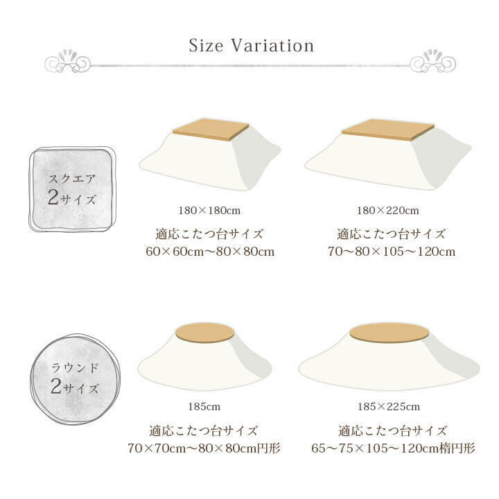 こたつ布団長方形フランネル洗える無地のびるハイタイプソファー用グレー約190×190cm