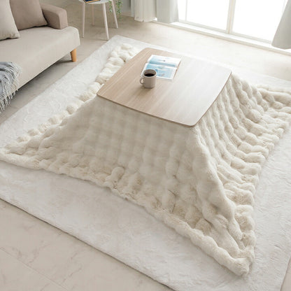 こたつ布団長方形フランネル洗える無地のびるハイタイプソファー用グレー約190×190cm