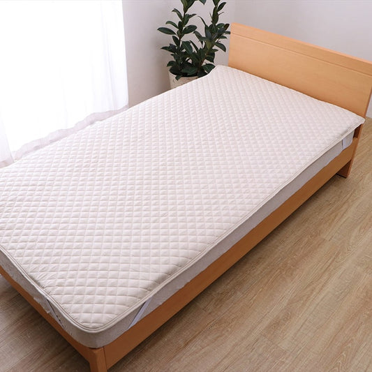 寝具オールシーズン快適睡眠ベッドパッド洗える洗濯機OK四隅ゴムバンド付きズレにくいシングル100×200cm