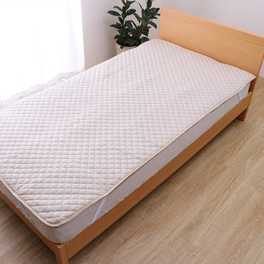 寝具オールシーズン快適睡眠ベッドパッド防水ペット洗えるアレルプルーフ抗菌消臭アレル物質吸着洗濯機OK四隅ゴムバンド付きズレにくいシングル100×200cm