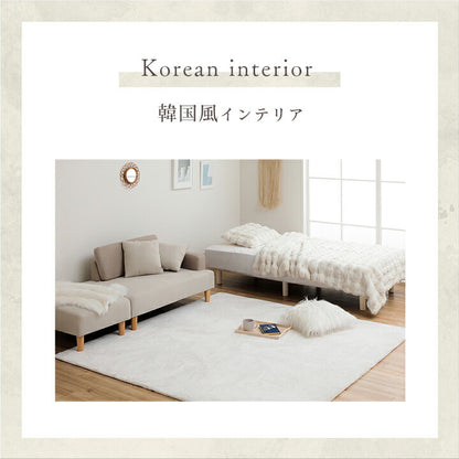 ハーフケット秋冬フェイクファー韓国インテリア海外風暖かいふわもこおしゃれ洗えるかわいいラビットファー調大人かわいいおしゃれ北欧姫系ふわふわホワイトインテリアアイボリー約100×140cm