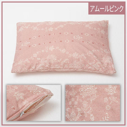 寝具洗える清潔枕パイプカバー付き日本製約35×50cm