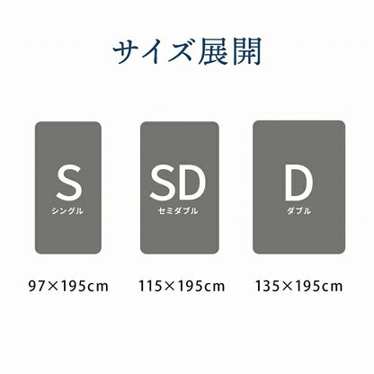 マットレスセミダブル三つ折り高反発プロファイルウレタン硬め折りたたみ寝具グレー約115×195×12cm