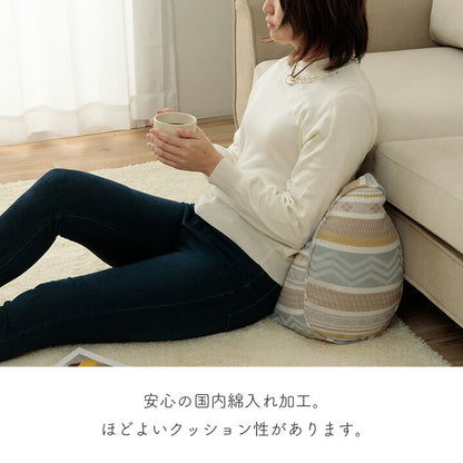 クッション日本製よりかかるセアテくつろぐ幾何学模様洗えるベージュ約55×35cm