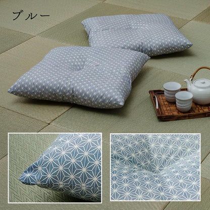 座布団洗える銘仙判日本製セット盆来客和室洋室和柄麻の葉約55×59cm同色5枚組