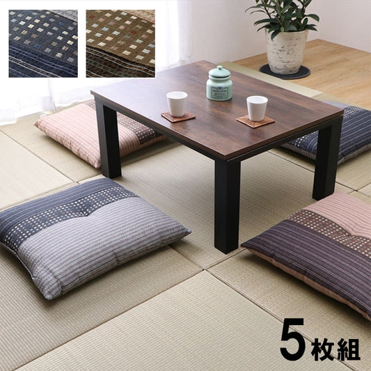 座布団銘仙判しじら日本製綿100%和柄約55×59cm5枚組