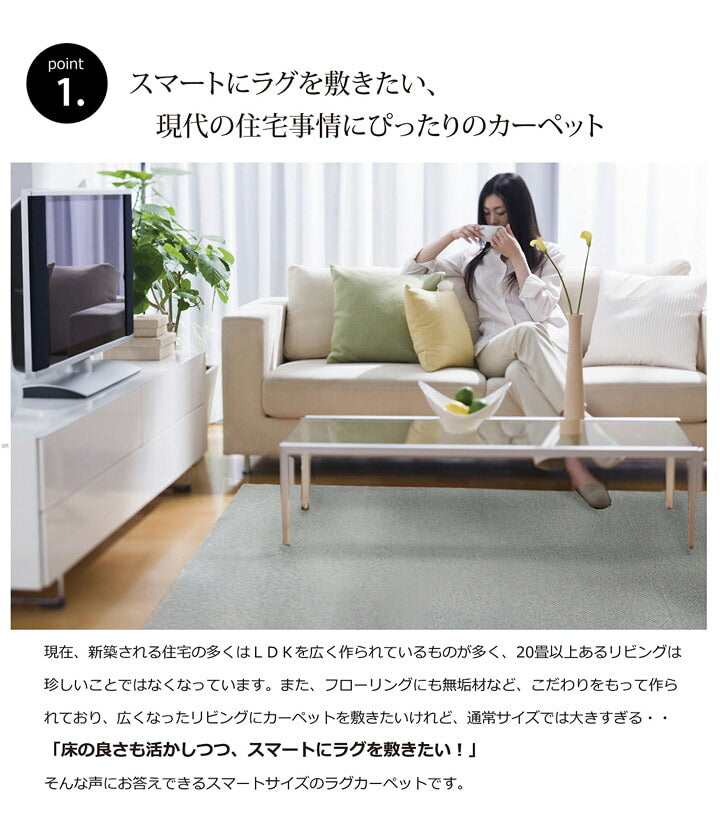 ラグおしゃれ長方形オールシーズン滑り止め薄手ギャッベベージュ約190×240cm