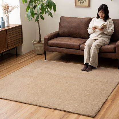ラグおしゃれ長方形大きいふわふわ冬フェイクファー無地ココアブラウン約200×300cm