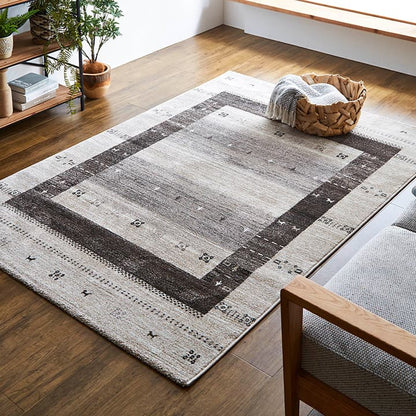 トルコ製ウィルトン織りカーペットラグ絨毯長方形ギャッベ柄約80×140cm
