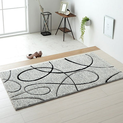 トルコ製ウィルトン織りカーペットラグ絨毯長方形リーフ柄モダン約160×230cm