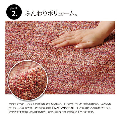 ラグカーペット1畳抗菌防臭防ダニタフト国産ミックスカラーイリゼ約95×140cm