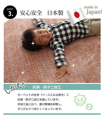 ラグカーペット3畳抗菌防臭防ダニタフト国産ミックスカラーイリゼ約190×240cm