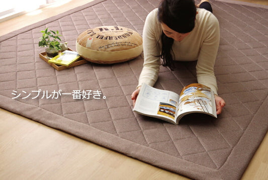 ラグカーペット2畳デニム調ニットキルトラグアルバ2IT約190×190cmホットカーペット対応