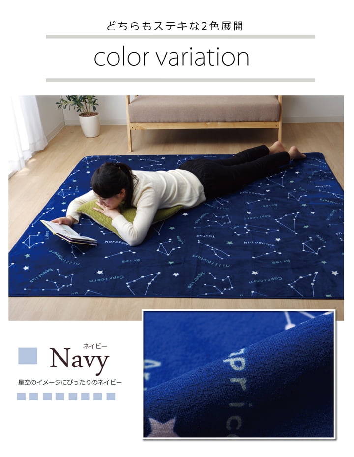 抗菌・防臭ウォッシャブルフランネルホットカーペットカバーWSミリオンRUG」約185×185cm