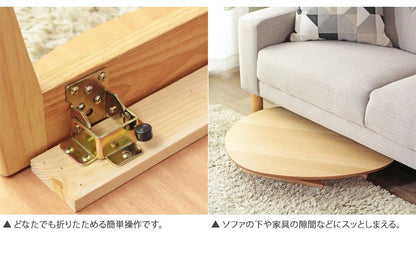 ローテーブル折りたたみ木製軽い丸形楕円一人暮らし幅75小さめ棚リビング勉強机完成品おしゃれセンターテーブルコンパクト学習机低めパソコンソファ机勉強テレワーク在宅ワーク食卓折り畳み