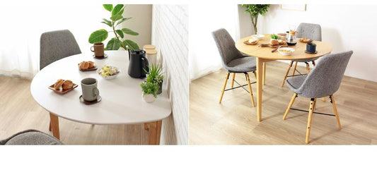 ダイニングテーブル2人用壁寄せ半円木製長い木目テーブル2人コンパクト4人用天然木ダイニング単品高級感ナチュラル3人おしゃれカフェ風二人用一人暮らし格安丈夫食事ご飯勉強スリム小さい木