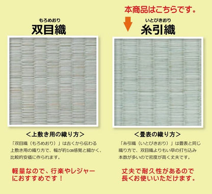 純国産減農薬栽培い草上敷きカーペット糸引織西陣江戸間6畳約261×352cm熊本県八代産イ草使用