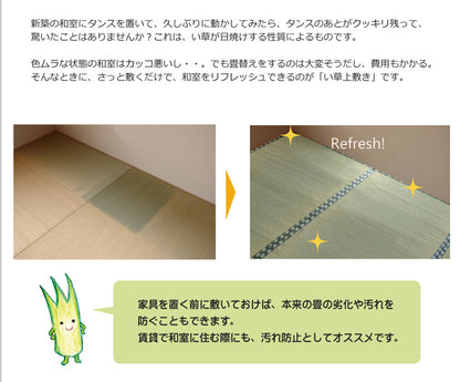 純国産減農薬栽培い草上敷きカーペット糸引織西陣三六間4.5畳約273×273cm熊本県八代産イ草使用