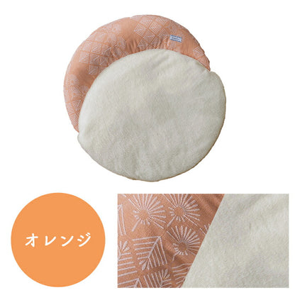ペットクッション冬暖かい冬用フェイクファー足あったかグレージュ約60cm丸
