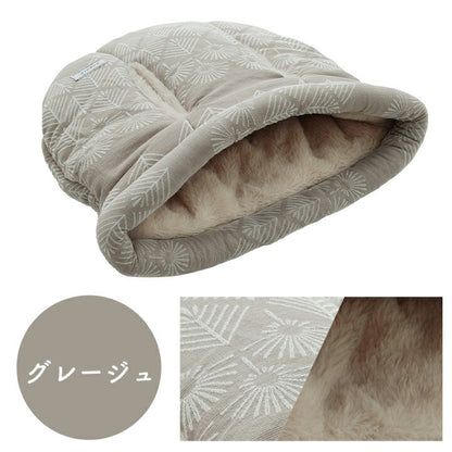 ペットクッション冬暖かい冬用フェイクファー抱っこ袋グレージュ約35×40cm