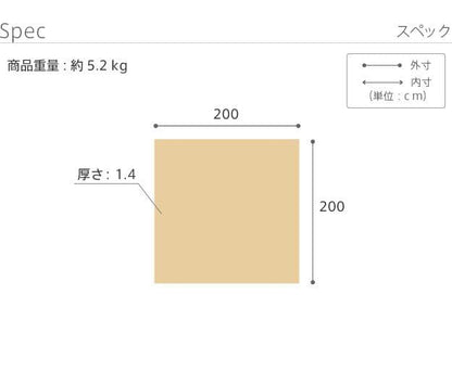 防音防炎ラグ-エイヴァ200x200cm