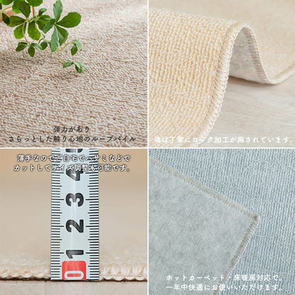 ラグ冬用冬カーペット4畳日本製おしゃれ絨毯オールシーズン抗菌防臭北欧260×260カット無地ペット犬猫国産薄手大判冬用ラグ冬用カーペットラグマットホットカーペット対応冬用ラグ赤ちゃん掃除しやすいじゅうたん激安安い敷き詰め