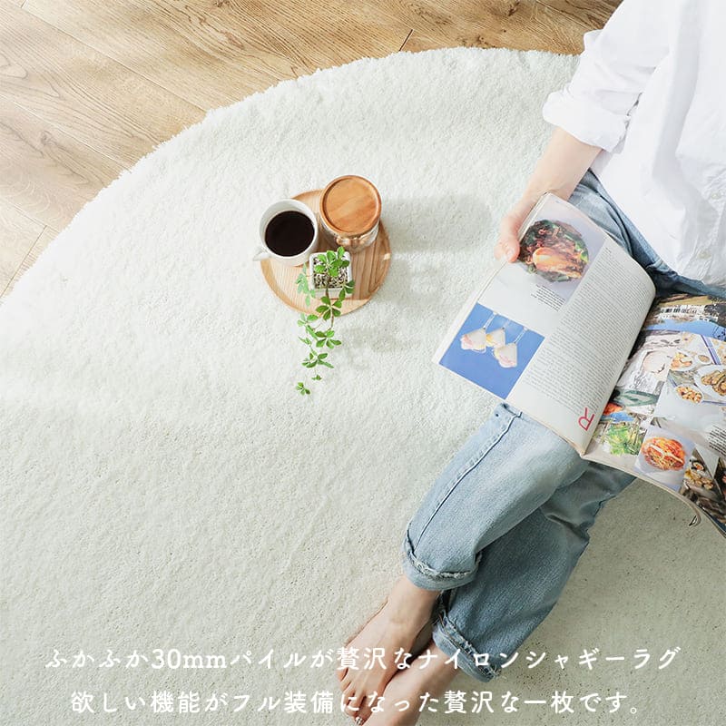 ラグ冬用冬カーペット2畳円形洗えるシャギー日本製丸おしゃれ絨毯オールシーズンかわいい洗濯抗菌防臭北欧180防ダニ消臭滑り止めセンターラグリビングラグ可愛い北欧風リビング格安冬用ラグじゅうたん赤ちゃんサイズデザイン