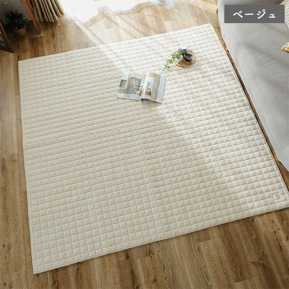 ラグ冬用冬カーペット2畳洗えるキルトおしゃれ絨毯オールシーズンかわいい滑り止め洗濯北欧190x190キルトラグ洗濯機ふわふわ綿赤ちゃんセンターラグリビングラグ可愛い北欧風リビング格安冬用ラグじゅうたん赤ちゃんサイズデザイン