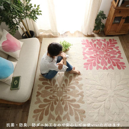 ラグ冬用冬カーペット2畳洗える防ダニ日本製おしゃれ洗濯絨毯オールシーズン洗濯機かわいい小さめ抗菌防臭北欧190x190センターラグリビングラグ可愛い北欧風リビング格安冬用ラグじゅうたん赤ちゃんサイズデザイン