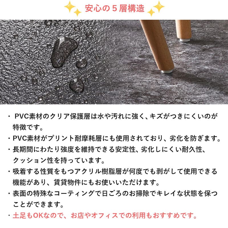 フロアタイル置くだけ床材吸着大理石石目調フローリング張り替えdiy簡単おしゃれタイル置くだけ平板床暖房対応賃貸傷防止床フローリング材3畳床暖房滑り止め撥水剥がせる重ね張り防音防水耐熱保護格安フローリングマット