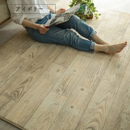 カーペットラグ厚手低反発滑り止め洗濯自宅夏洗える床暖房1.5畳抗菌防臭子供木目調ペット長方形130x190掃除しやすいおしゃれ絨毯オールシーズン通年ソファリビング短毛夏冬兼用春秋