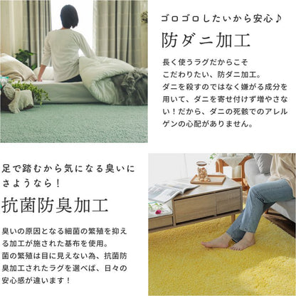 ラグ1.5畳カーペット冬シャギー日本製冬用防ダニ洗える洗濯機ホットカーペット防炎無地床暖房抗菌防臭子供洗濯ペット長方形おしゃれオールシーズン軽量毛足短いシンプル通年年中一人暮らし
