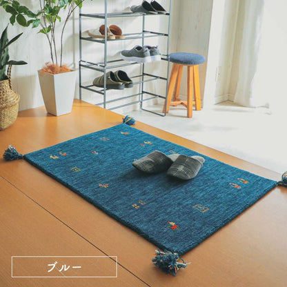 玄関マットギャッベ120x70室内ギャベ屋内風水北欧玄関ウール高級感長方形大きめ天然素材手織りラグ12070本物インド厚手大判おしゃれ高級北南東西南西2023天然北欧風マット絨毯ふわふわ