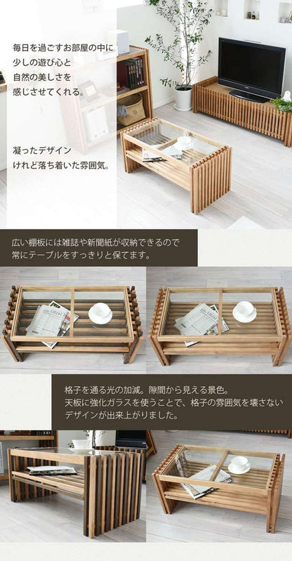 ローテーブルリビングテーブルスリムガラス木製おしゃれガラステーブルセンターテーブルテーブルモダンパソコンリビング棚付き