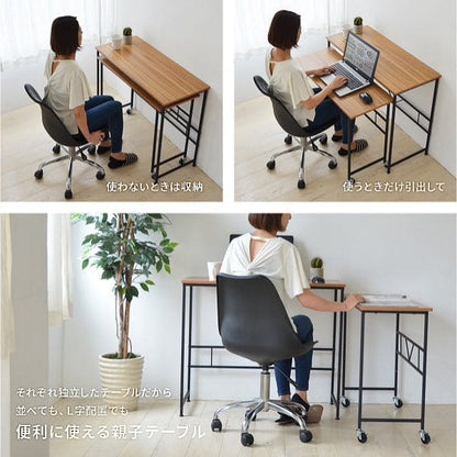 パソコンデスクPCデスク90cm幅スリム机コンパクトl字省スペースおしゃれデスクシンプルキャスター木目調ハイタイプ奥行40在宅高さ75コーナーメラミン木目薄型小型小さめ二人長方形コの字