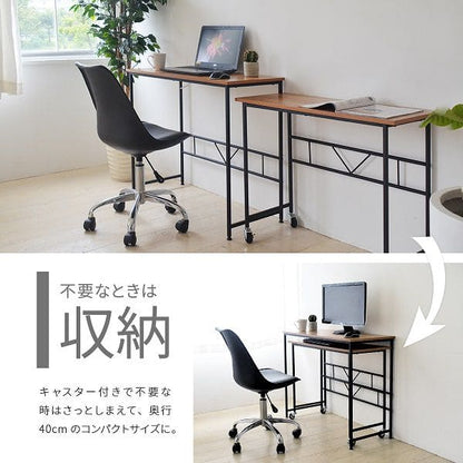 パソコンデスクPCデスク90cm幅スリム机コンパクトl字省スペースおしゃれデスクシンプルキャスター木目調ハイタイプ奥行40在宅高さ75コーナーメラミン木目薄型小型小さめ二人長方形コの字