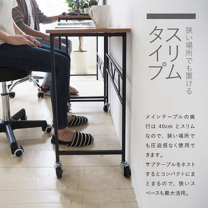 パソコンデスクPCデスク90cm幅スリム机コンパクトl字省スペースおしゃれデスクシンプルキャスター木目調ハイタイプ奥行40在宅高さ75コーナーメラミン木目薄型小型小さめ二人長方形コの字